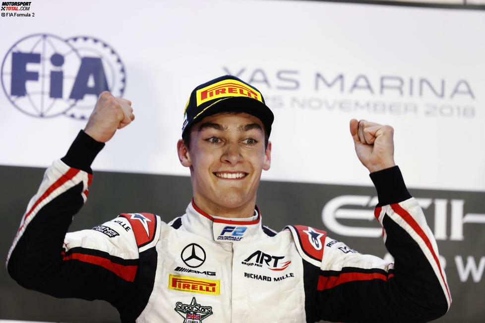 Formel 2: George Russell - Nach der GP3 gewinnt der Mercedes-Junior auch die Formel 2, und wie! Jeder erwartete ein Duell gegen Lando Norris, doch der Formel-3-Europameister hatte im Grunde keine Chance gegen Russell, der für seine Leistungen mit dem Formel-1-Aufstieg belohnt wird.