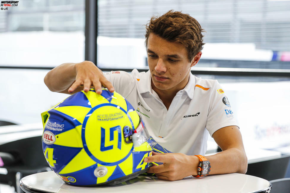 McLaren-Pilot Lando Norris nutzt die Chance beim Grand Prix von Italien in Monza 2019: Er widmet sein Helmdesign seinem 