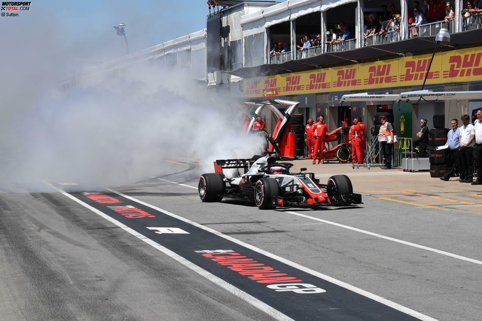 Romain Grosjean (3): Der Motorschaden vor der ersten Qualifying-Runde definierte sein Wochenende. Schade, denn im Rennen hielt Grosjean den ersten Reifensatz lange am Leben, und die Haas-Updates scheinen ihm zu helfen. Der Murmeltier-Crash ist ein Symbol für seine aktuelle Pleiten-, Pech- und Pannenserie.