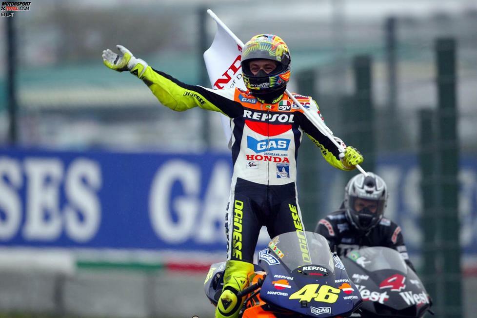 Platz 5: Valentino Rossi (2002, Honda) - 140 Punkte Vorsprung auf Max Biaggi