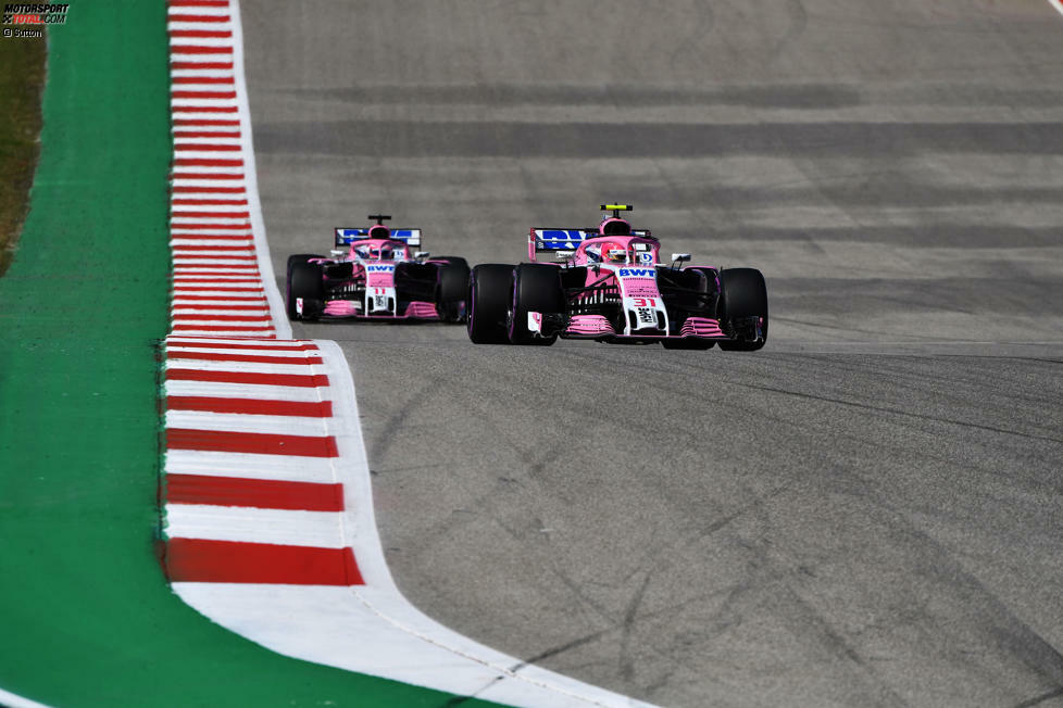 Esteban Ocon (2): So empfiehlt er sich für das noch freie Williams-Cockpit. Ocon war schneller als Perez, fuhr ein ordentliches Rennen und hielt dagegen, als er in der ersten Runde von hinten attackiert wurde. Pech, dass er im Nachhinein disqualifiziert wurde. Wegen des Benzindurchflusses.