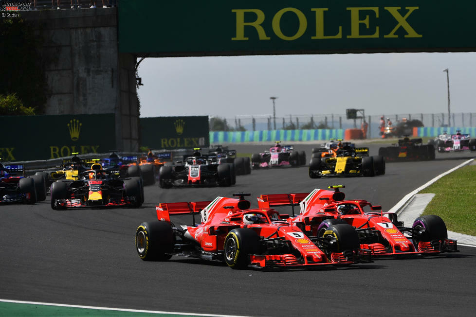 Kimi Räikkönen (3): Am Start darf er sich auf besseren Reifen nie von Vettel überholen lassen, das hat seine Strategie versaut. Zwei Stopps sind in Ungarn auf jeden Fall nicht gerade glücklich geplant von Ferrari, doch dass er noch an seinen Teamkollegen herankam, war der Tatsache geschuldet, dass dieser von Bottas aufgehalten wurde.