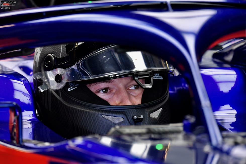 Mit einem auffällig unauffälligem Helm gibt Daniil Kwjat sein Comeback bei Toro Rosso ...
