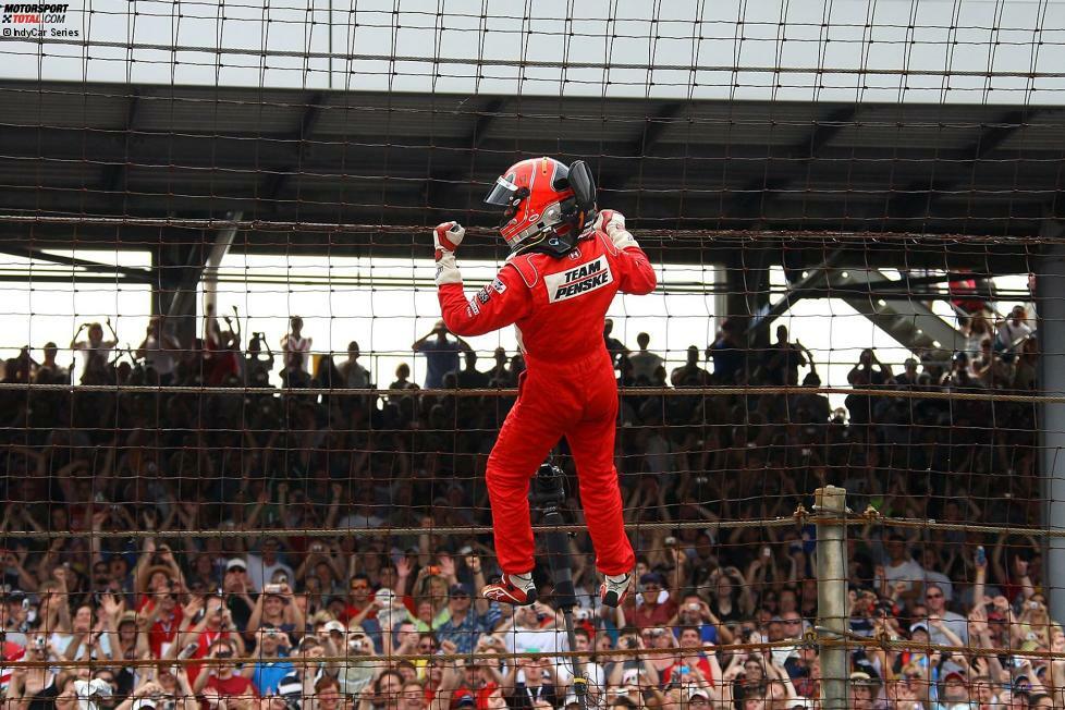 2009: Helio Castroneves gewinnt nach Steueraffäre zum dritten Mal. 