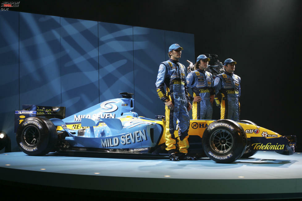 2005: Großer Bahnhof für den R25 in Monaco. Das Auto hielt, was der Launch versprach. Zwei WM-Kronen, darunter die Alonsos bei den Fahrern.