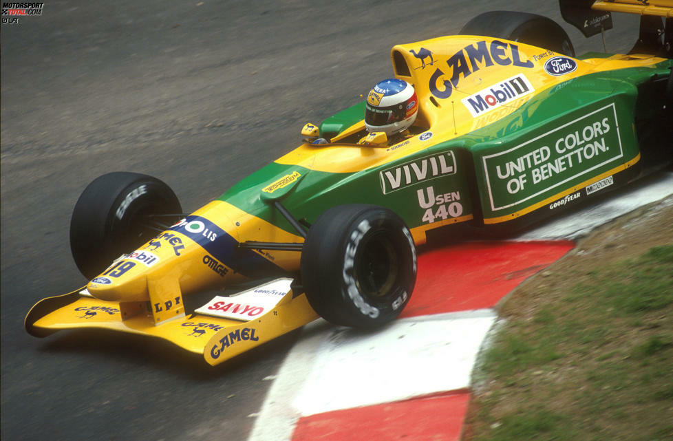 Michael Schumacher auf dem Weg zum Sieg: Beim Grand Prix von Belgien 1992 in Spa-Francorchamps gewinnt 