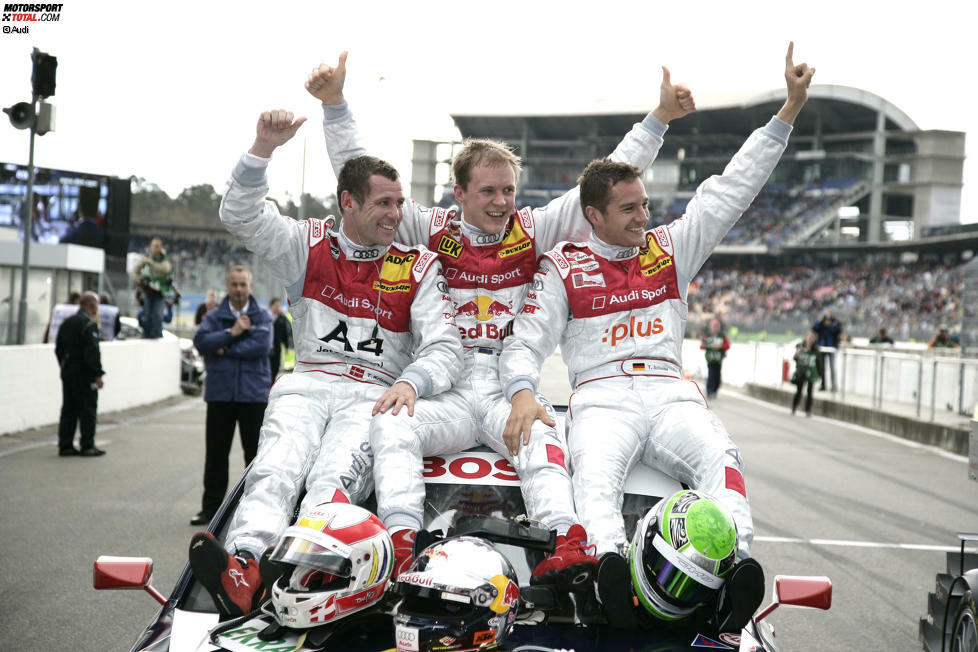 Saisonauftakt Hockenheim 2008: Mattias Ekström jubelt beim Saisonauftakt in Hockenheim.