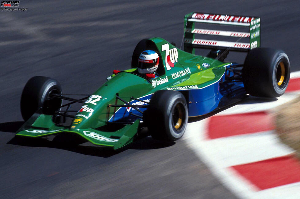 ... völlig neu gestaltet: Der Rennwagen, mit dem Michael Schumacher in Spa sein Formel-1-Debüt gibt, ist während der Saison mehrheitlich Grün mit Blau. Grün ...
