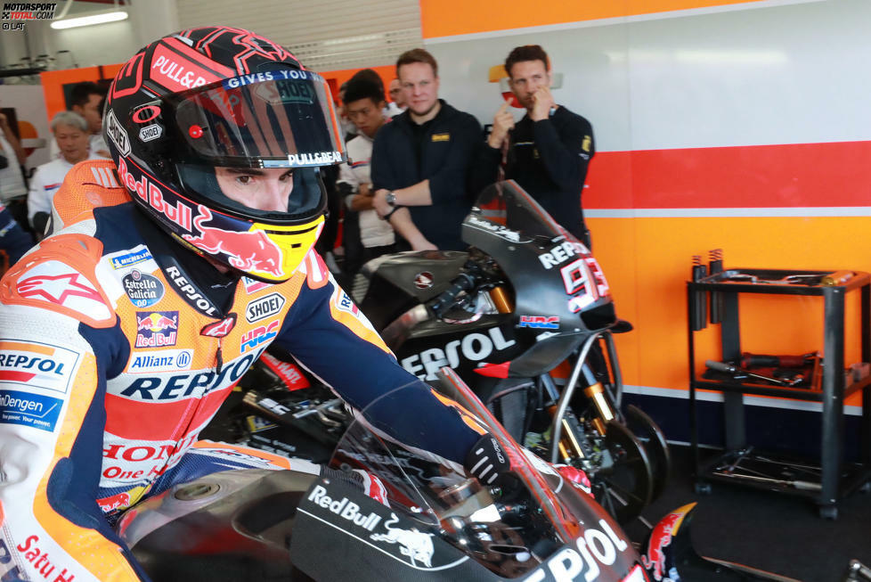 Drei Bikes bei Honda: Gleich drei unterschiedliche Motorräder brachten die Japaner für Marc Marquez und Jorge Lorenzo mit. Da konnte man schnell einmal den Überblick verlieren, mit welchem Material die beiden gerade auf der Strecke waren. Alberto Puig sprach bei der Entwicklung des 2019er-Bikes von einem 