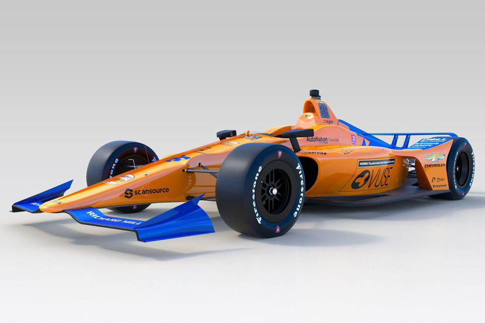 Fernando Alonso wird mit diesem McLaren-Boliden beim Indy 500 der IndyCar-Serie nach der 