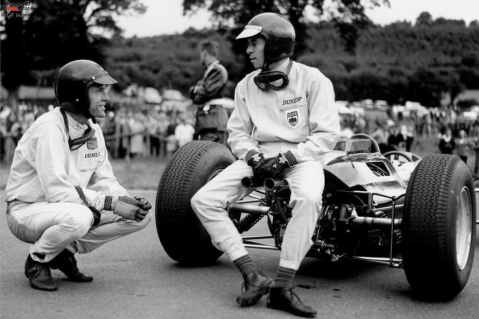 3. Dan Gurney (Brabham), Graham Hill (BRM), Bruce McLaren (Cooper) Belgien 1964: In der letzten Runde fielen sowohl Gurney als auch Hill ohne Sprit im Tank in Spa-Francorchamps aus. Jim Clark, der zu Beginn der letzten Runde noch Vierter war, schnappte sich McLaren und damit den Sieg. Hill wurde vor Gurney Fünfter.