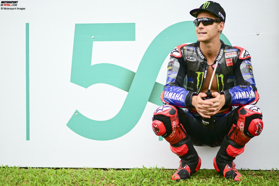 Die MotoGP-Bilanz von Fabio Quartararo (Stand: Ende 2024): 111 Grands Prix, 11 Siege, 31 Podestplätze, 16 Poles, 13 schnellste Rennrunden. MotoGP-Weltmeister 2021.