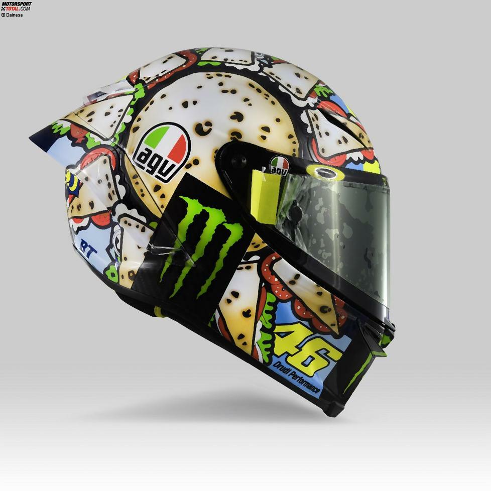 Das Spezieldesign von Valentino Rossis Helm für Misano 2019