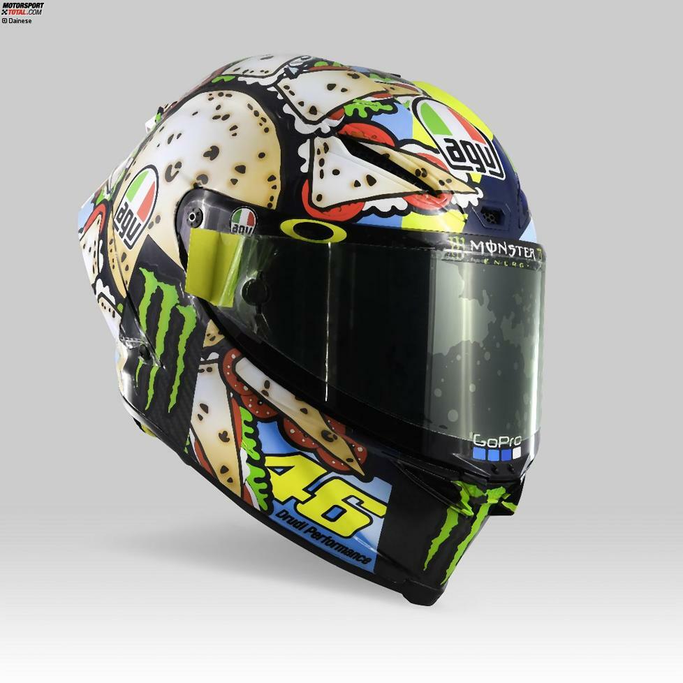 Das Spezieldesign von Valentino Rossis Helm für Misano 2019