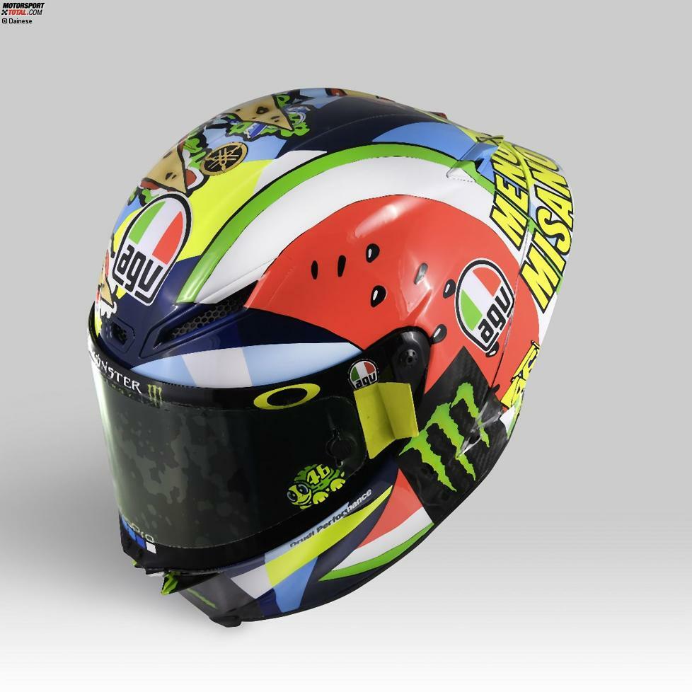 Das Spezieldesign von Valentino Rossis Helm für Misano 2019