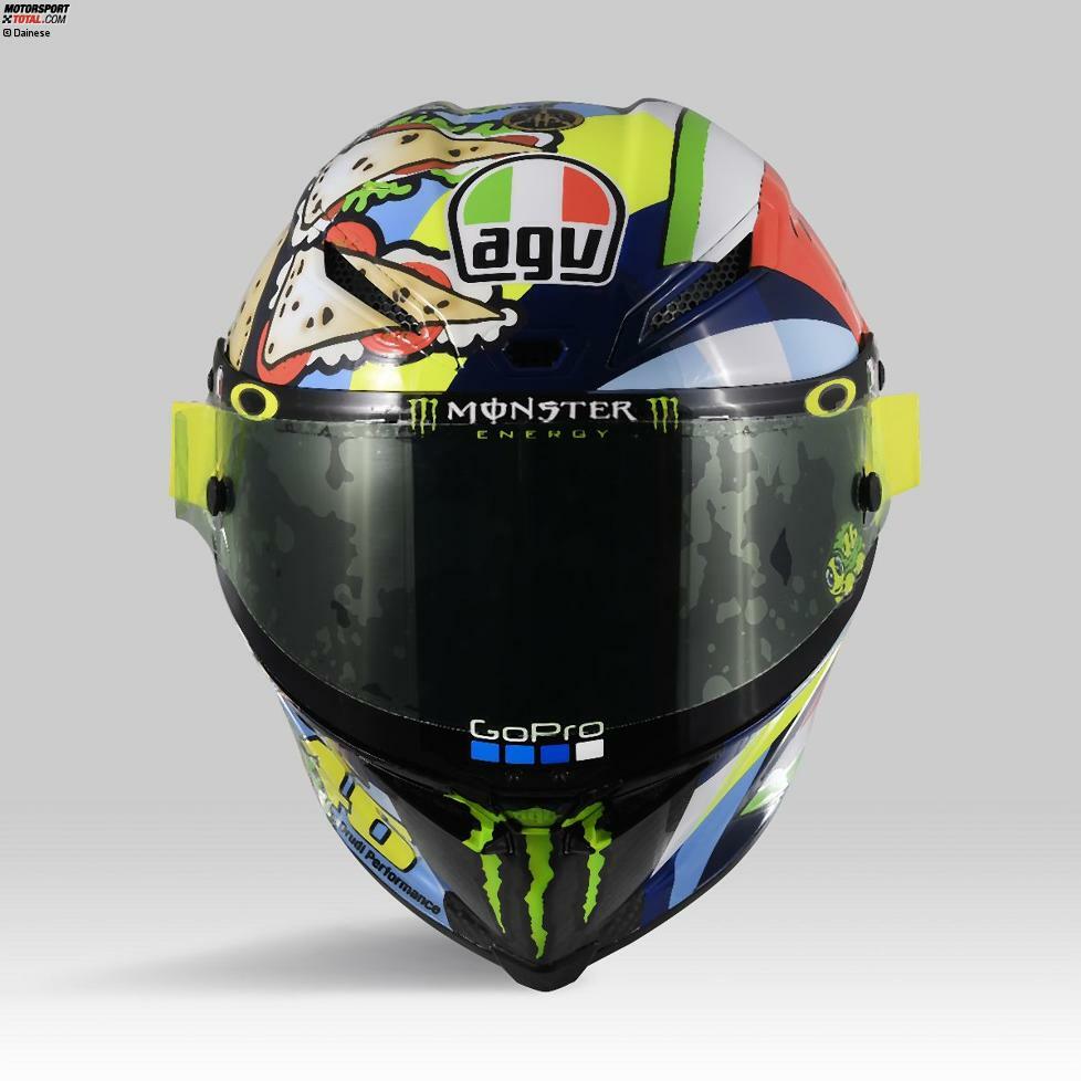 Das Spezieldesign von Valentino Rossis Helm für Misano 2019