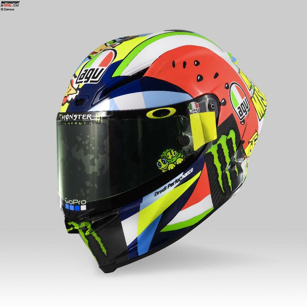 Das Spezieldesign von Valentino Rossis Helm für Misano 2019