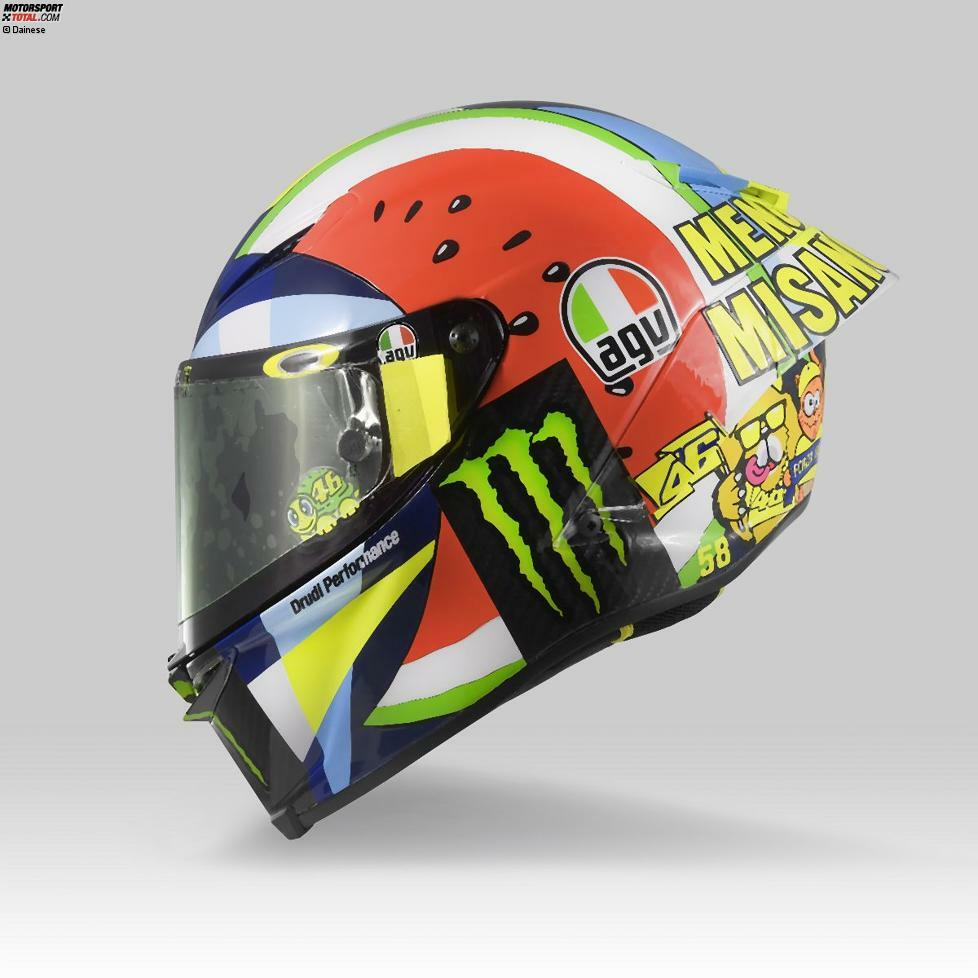 Das Spezieldesign von Valentino Rossis Helm für Misano 2019