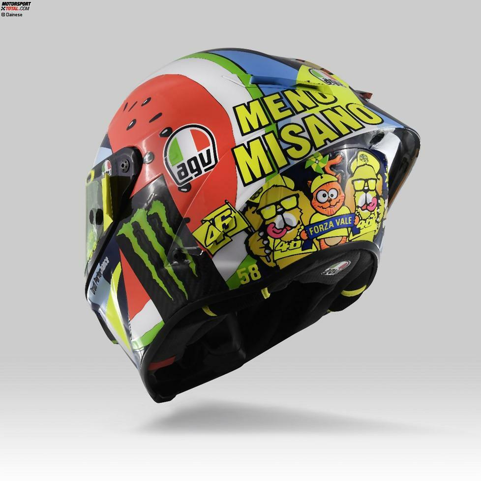 Das Spezieldesign von Valentino Rossis Helm für Misano 2019