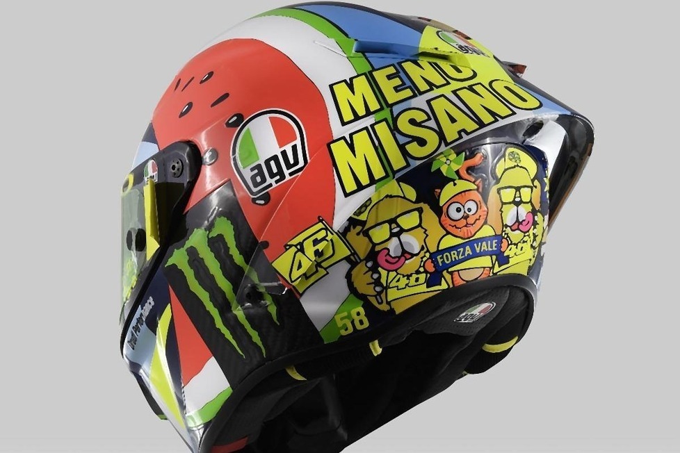 Das Spezialdesign von Valentino Rossis Helm zum Grand Prix von San Marino in Misano 2019 aus allen Blickwinkeln!