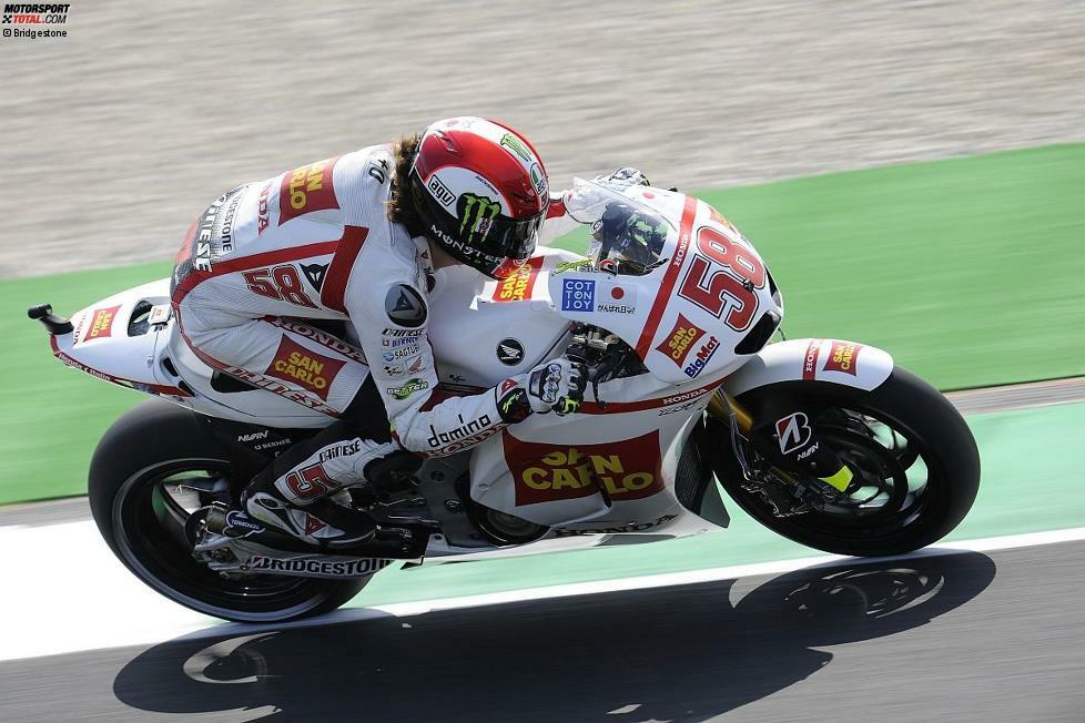 ... auch als er 2011 in Sepang tödlich verletzt wurde. Die Zahl lebt nun aber im Nachwuchsteam SIC58 seines Vaters Paolo Simoncelli weiter.