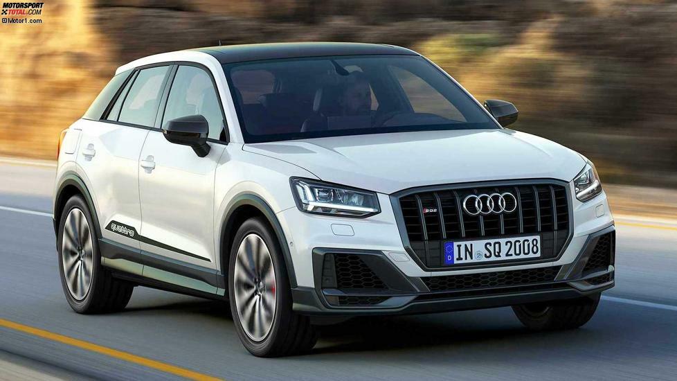 Der Top-Q2 kriegt einen Zweiliter-Turbo-Vierzylinder mit 300 PS und 400 Nm. Geschaltet wird per 7-Gang-Doppelkupplung. Ziemlich irre für ein kleines Crossover: 0-100 km/h in 4,8 Sekunden und 250 km/h Spitze. Der SQ2 liegt 20 mm tiefer, kriegt 18- oder 19-Zöller + eine eigene Lenkungs-Abstimmung. Los geht's Anfang 2019 bei ca. 40.000 Euro