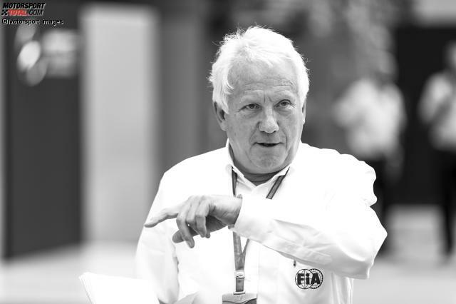 Charlie Whiting, geboren am 12. August 1952, verstorben am 14. März 2019. Klicken Sie sich jetzt durch einige Stationen seines einmaligen Lebens!