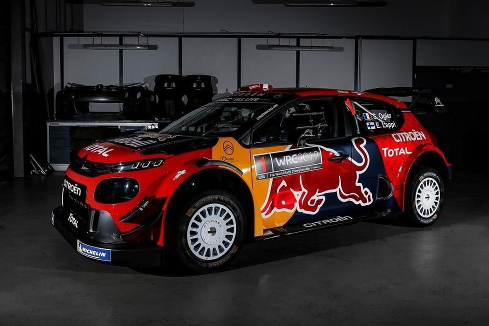 Mit Sebastien Ogier kommt auch Sponsor Red Bull zu Citroen: Mit dieser Lackierung werden die C3 WRC 2019 in der Rallye-Weltmeisterschaft fahren