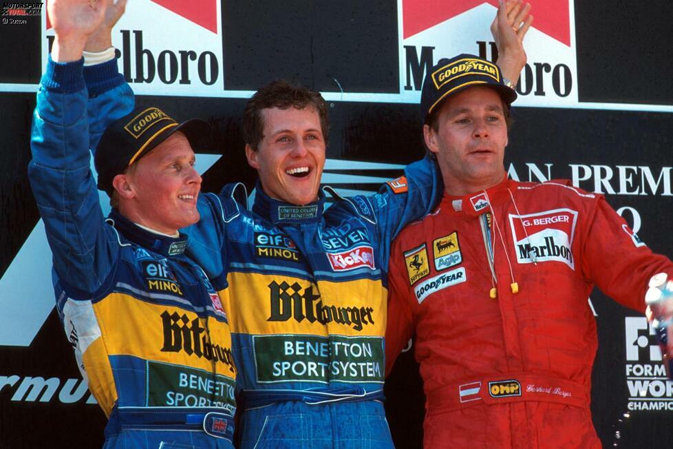 Platz 9: 1995 - Johnny Herbert (44,12 Prozent der Punkte von Michael Schumacher) - Der Brite holt in seiner ersten (und einzigen) kompletten Benetton-Saison zwar immerhin zwei Siege. 
