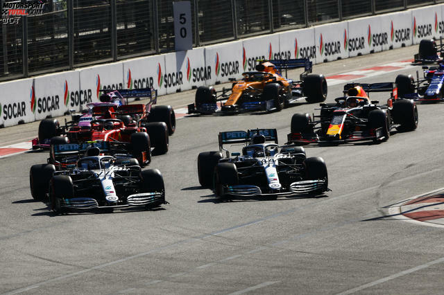 Mercedes (Lewis Hamilton/Valtteri Bottas): 4 - Australien 2019, Bahrain 2019, China 2019, Aserbaidschan 2019