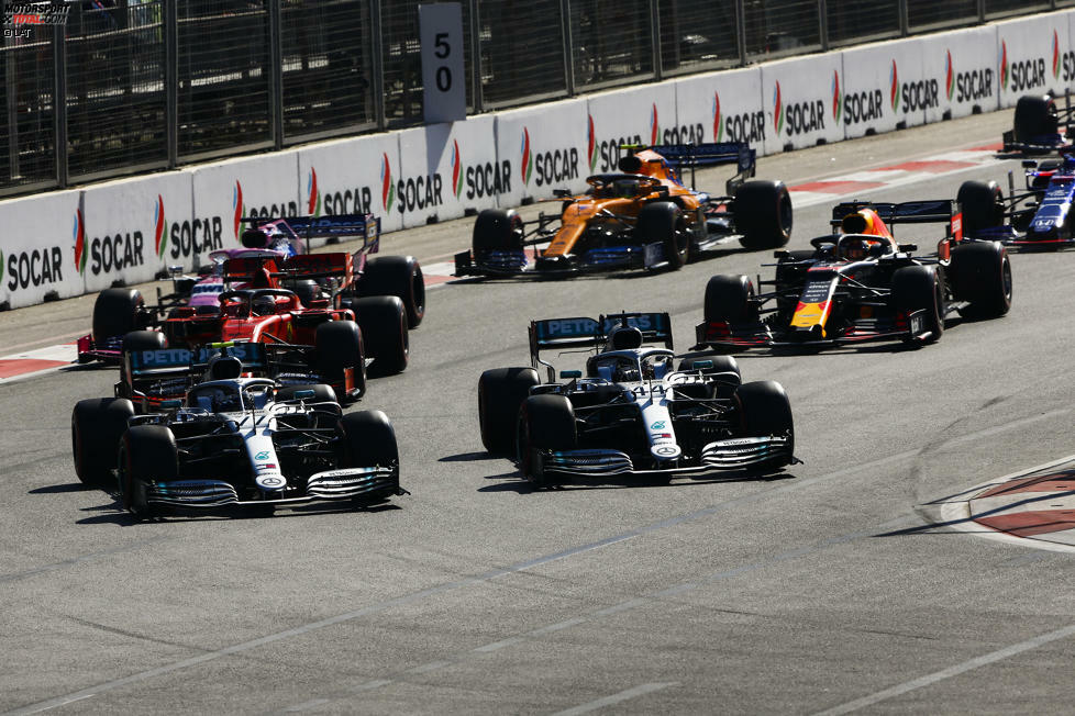 Mercedes (Lewis Hamilton/Valtteri Bottas): 5 - Australien 2019, Bahrain 2019, China 2019, Aserbaidschan 2019, Barcelona 2019