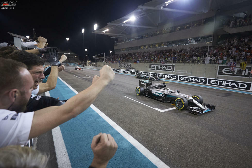 Mercedes (Lewis Hamilton/Nico Rosberg): 4 - USA 2016, Mexiko 2016, Brasilien 2016, Abu Dhabi 2016