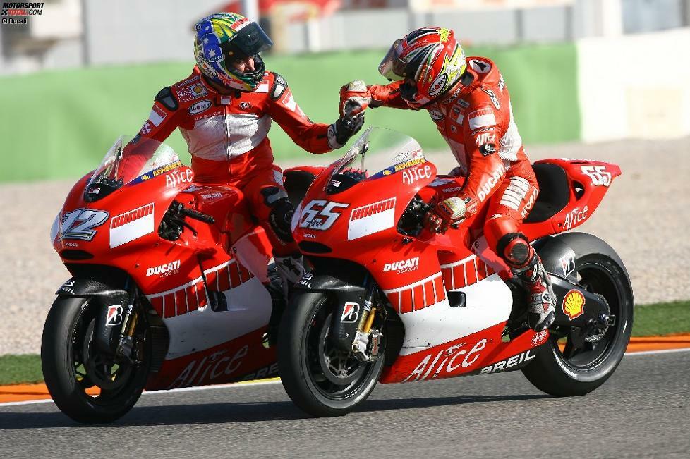 2006 (Desmosedici GP6) - Fahrer: Sete Gibernau, Loris Capirossi, Alex Hofmann (Ersatzfahrer), Troy Bayliss (Ersatzfahrer) - Bilanz: 4 Siege, 9 Podestplätze, 3 Poles, P3 in der Hersteller-WM