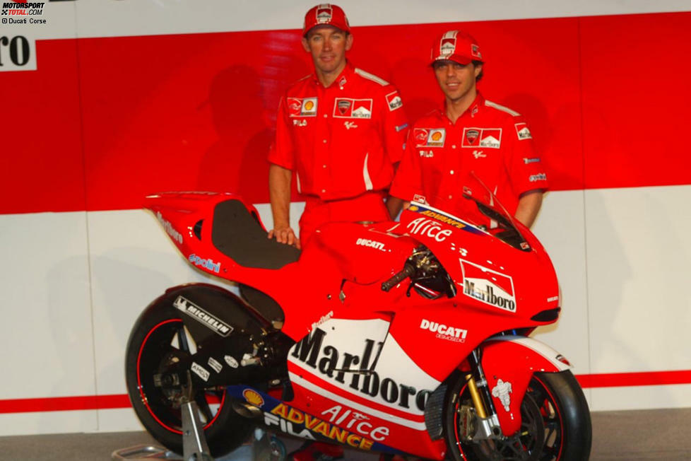 2004 (Desmosedici GP4) - Fahrer: Troy Bayliss, Loris Capirossi - Bilanz: 2 Podestplätze, P3 in der Hersteller-WM