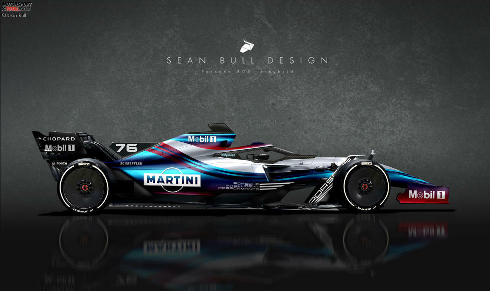 Und Porsche? Überwiegend weiße Renderings wie beim Le-Mans-Einsatz gibt's im Internet wie Sand am Meer. Sean Bull macht nun einen mutigeren Vorschlag. Mit Martini als passendem Titelsponsor.