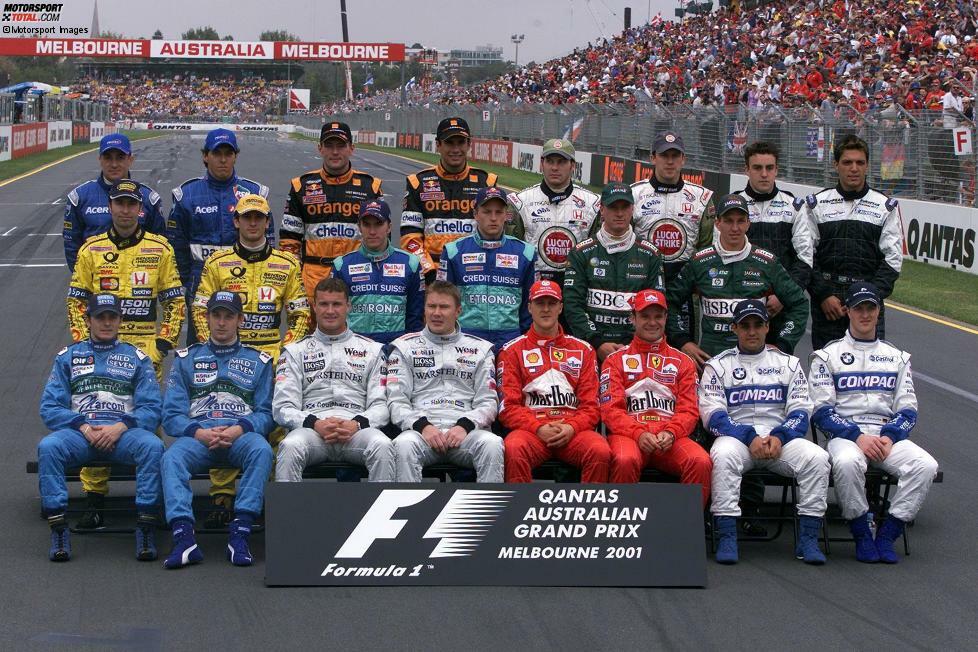 Melbourne, 4. März 2001: Ein Finne auf Abschiedstournee, der andere vor seinem Formel-1-Debüt. Es ist das letzte Jahr von Mika Häkkinen, sein Landsmann Kimi Räikkönen tritt erstmals an. Und es ist das erste Jahr von Fernando Alonso, dem ersten Formel-1-Fahrer, der in 20 Saisons Punkte holen wird.