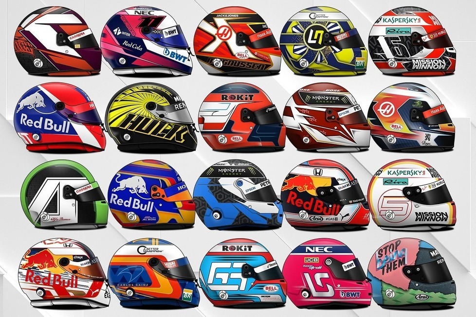 Wir stellen vor: Die neuen Helmdesigns der 20 Formel-1-Fahrer in der Rennsaison 2019!