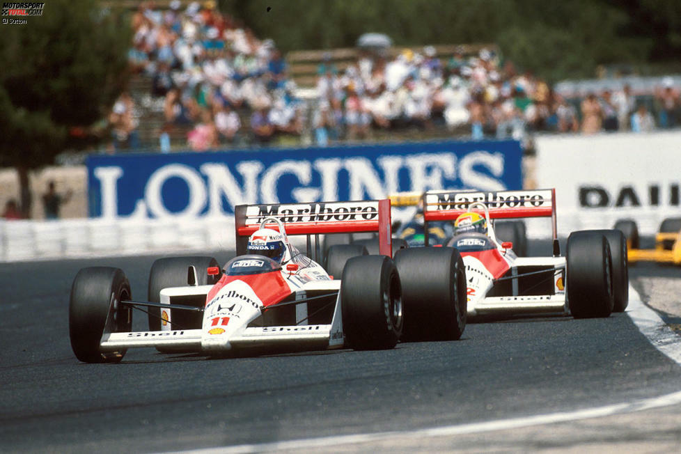 11 Siege: McLaren von Brasilien 1988 bis Belgien 1988 - Ayrton Senna und Alain Prost siegten mit McLaren-Honda in 15 von 16 Saisonrennen. Doch Sennas missglücktes Überrundungsmanöver in Monza sorgte für den einzigen Ausreißer und dafür, dass die Serie nach elf Siegen riss. Der Rekord hielt dennoch 35 Jahre ...