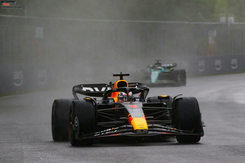 4. Kanada 2023, Max Verstappen vor Nico Hülkenberg - 1,244 Sekunden: Auch hier ist es der Regen, der den großen Vorsprung möglich macht. Verstappen setzt seine Runde in Q3 genau zum richtigen Zeitpunkt - und verhindert damit eine Sensationspole von Hülkenberg, der im Haas aber zumindest in der ersten Reihe landet.