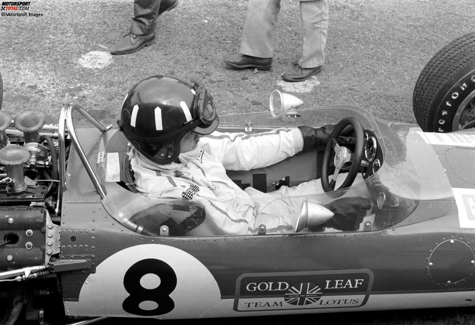 #2: Graham Hill - Ganz klassisch mochte es der Vater von Damon Hill, der später übrigens das gleiche Helmdesign verwendete. Die weißen Streifen auf schwarzem Grund sind an das Logo des London Rowing Clubs angelehnt, eines örtlichen Rudervereins.