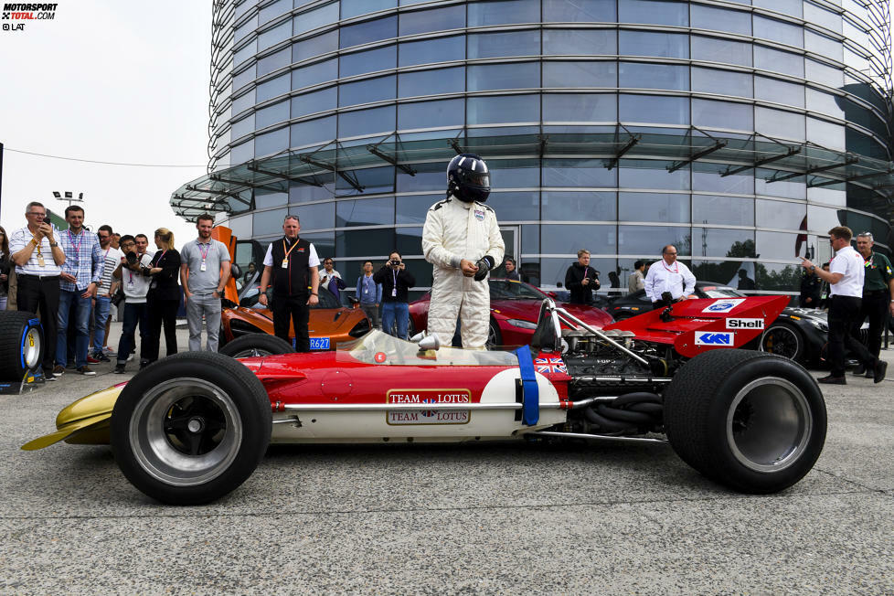 Der Lotus war das einzige klassische Formel-1-Auto, das am Freitag anlässlich der Feierlichkeiten zum 1.000. Rennen auf der Strecke war.