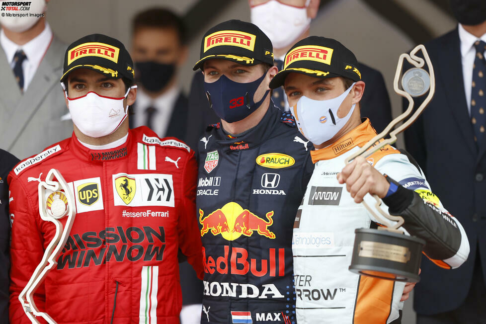 #3: Monaco 2021 - Max Verstappen, Carlos Sainz, Lando Norris (Durchschnittsalter: 23 Jahre, 11 Monate, 28 Tage)