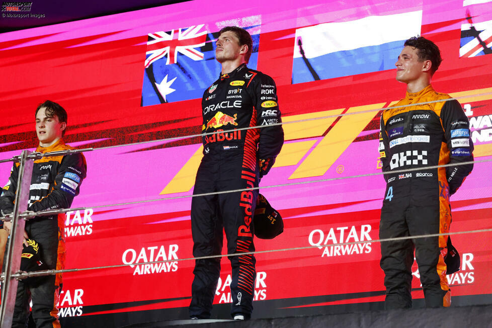#5: Katar 2023: Max Verstappen, Oscar Piastri, Lando Norris (Durchschnittsalter: 24 Jahre, 1 Monat, 21 Tage)