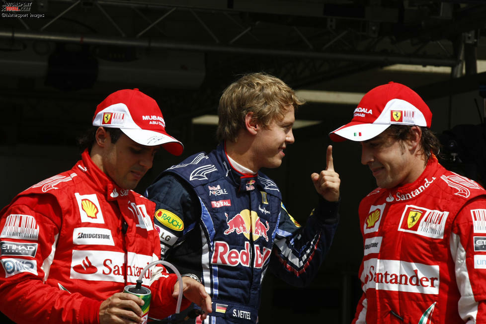 3. Deutschland 2010, Sebastian Vettel vor Fernando Alonso - 0,002 Sekunden: Beim Heimspiel in Hockenheim kann Vettel seinen WM-Rivalen Alonso hauchdünn besiegen. Das Rennen gewinnt jedoch der Spanier - allerdings umstritten. 