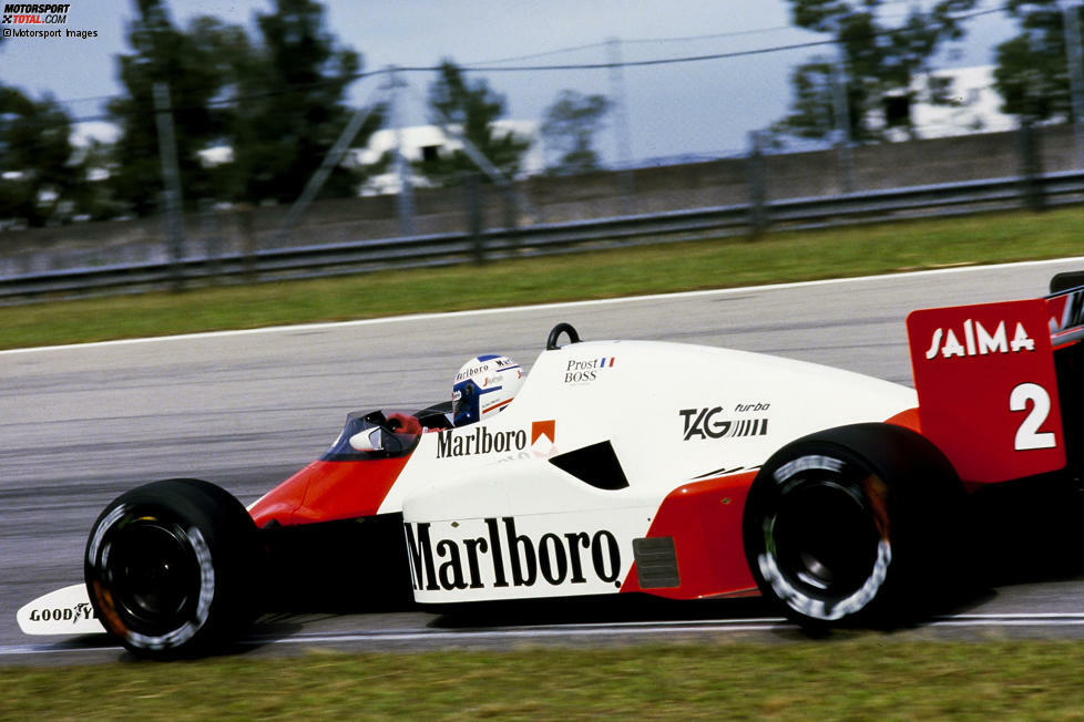 1985: McLaren-Porsche MP4/2B; Fahrer: Niki Lauda, Alain Prost