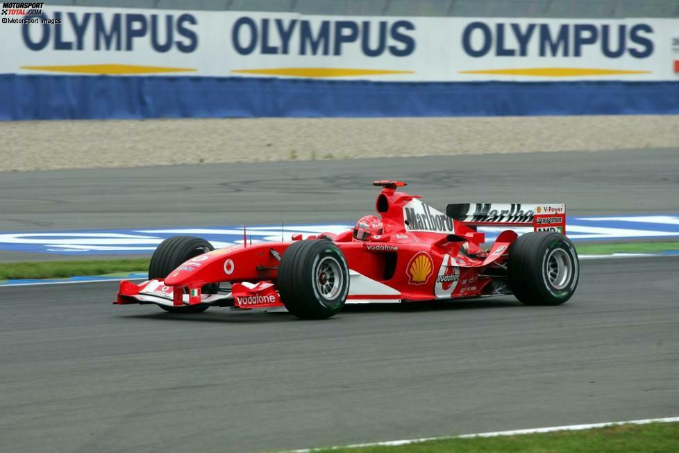Michael Schumacher siegte im F2004 bei seinem Heimrennen am Hockenheimring.