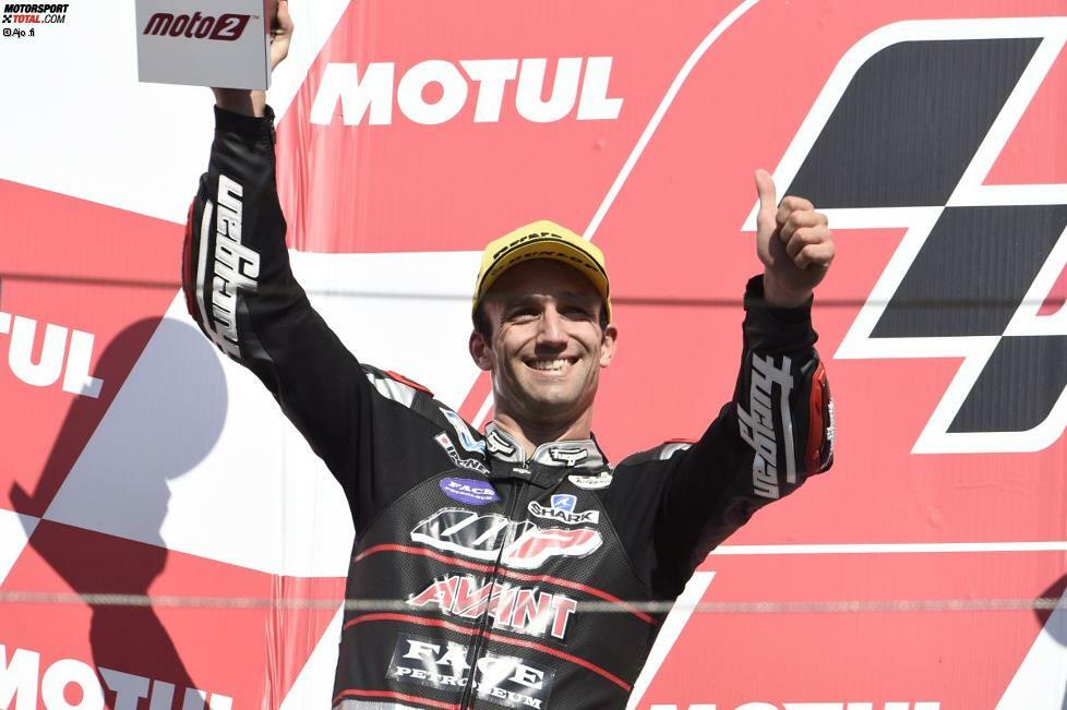 2016: Johann Zarco vor Tom Lüthi und Alex Rins (alle Kalex)