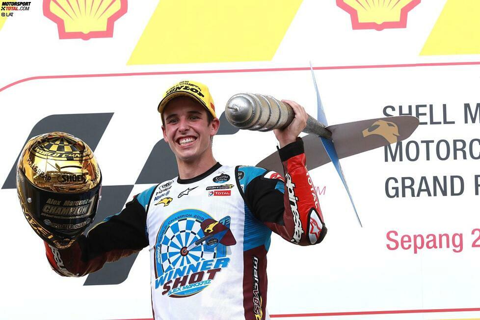 2019: Alex Marquez (Kalex) vor Brad Binder (KTM) und Tom Lüthi (Kalex)