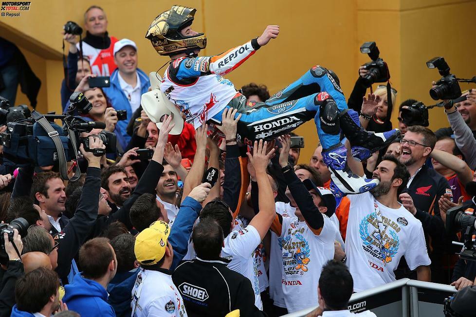 2014: Alex Marquez (Honda) vor Jack Miller (KTM) und Alex Rins (Honda)