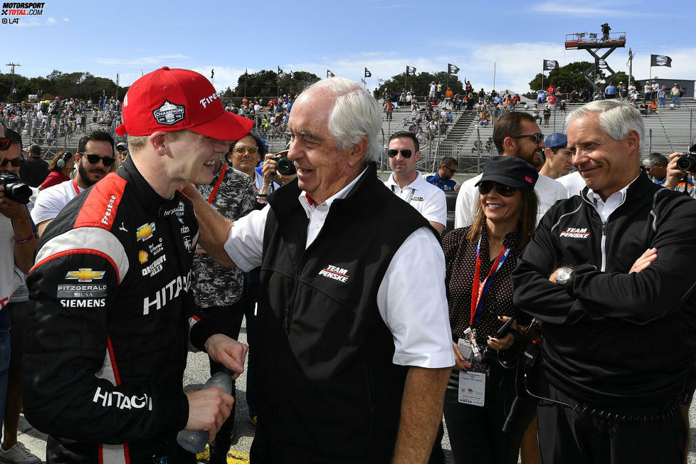 Natürlich war der legendäre Teambesitzer Roger Penske einer der ersten Gratulanten...